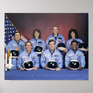 Poster STS-51L navette spatiale Challenger Crew Portrait
