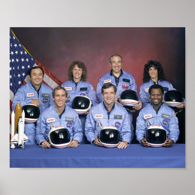 Poster STS-51L navette spatiale Challenger Crew Portrait (Devant)