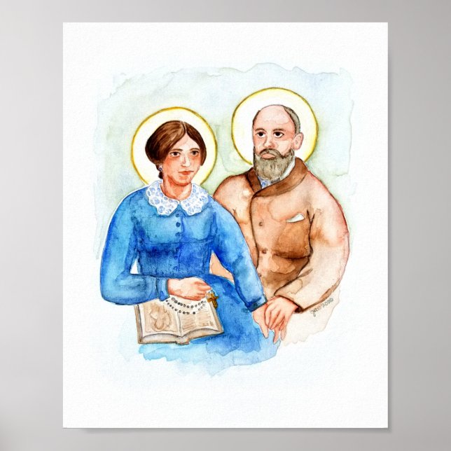 Poster Sts Zelie et Louis Martin Aquarelle Art Imprimer (Devant)
