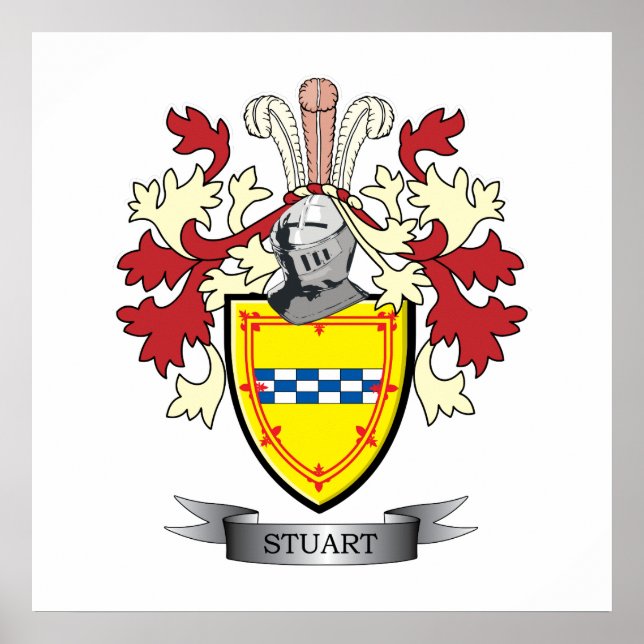 Poster Stuart Family Crest Coat of Arms (Devant)