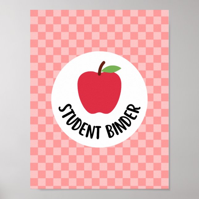 Poster student binder title page insert for teachers (Devant)