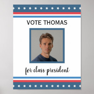 Poster student election campaign with photo USA