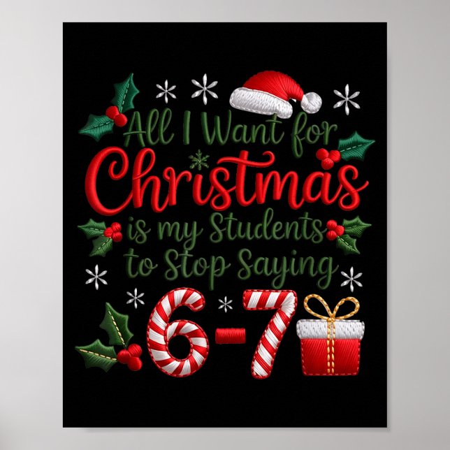 Poster Students Saying 6-7 67 Six Seven Funny Teachers Ch (Devant)