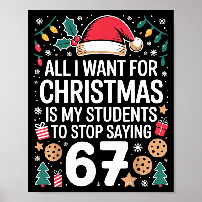 Poster Students Saying 6-7 Funny Six Seven Teacher Christ (Devant)