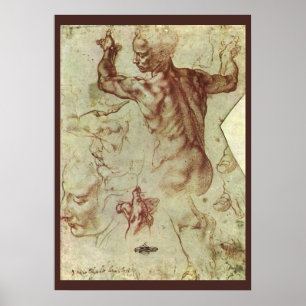 Poster Study of Libyan Sibyl by Michelangelo