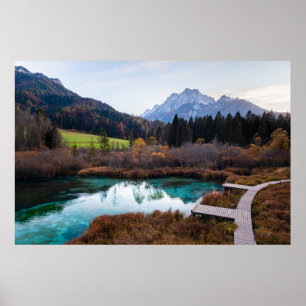 Poster Stunning Zelenci, Slovénie en automne