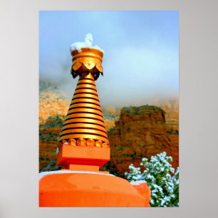 Poster Stupa dans la neige