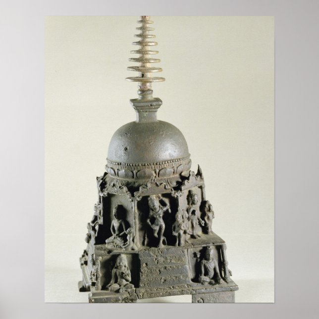 Poster Stupa, Pala, Nalanda, Bihar (bronze) (Devant)