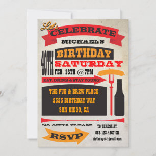 Poster Style 40e anniversaire Invitations de fête