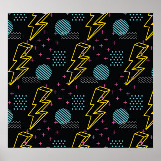 Poster Style années 90 : motif abstrait coloré