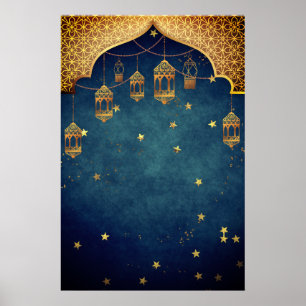 Poster Style arabe avec lanternes marocaines