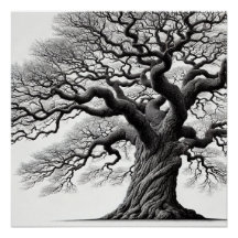 Style art Old Tree Ink