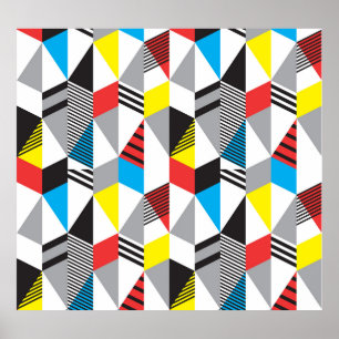 Poster Style Bauhaus rétro : Abstrait sans couture
