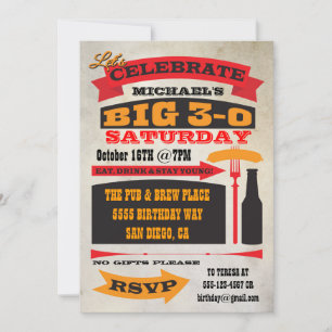 Poster style BIG 30 invitations de fête d'annivers