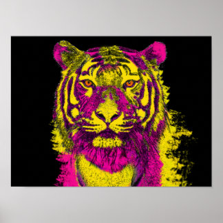 Poster Style d'art tigre Dayglo