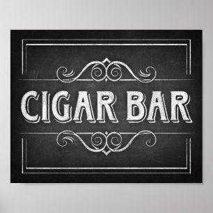 Poster Style de calque BARRE CIGAR Signe Imprimer