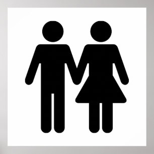 Poster Style de carte de travail de couples - noir