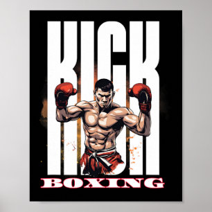 Poster Style de combat de kickboxing