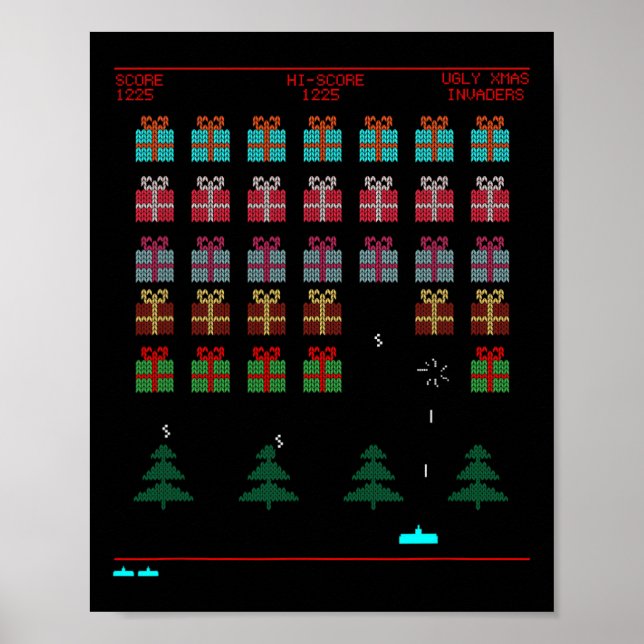 Poster Style de Noël Retro jeu vidéo (Devant)