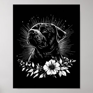 Poster Style de tatouage Amoureux des chiens Retro Rottwe