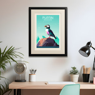 Poster Style de voyage contemporain Puffin