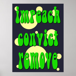 Poster Style des années 1960 Impeachment Condamner Renvoy