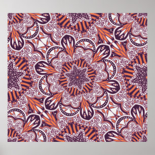 Poster Style ethnique, texture décorative vintage.