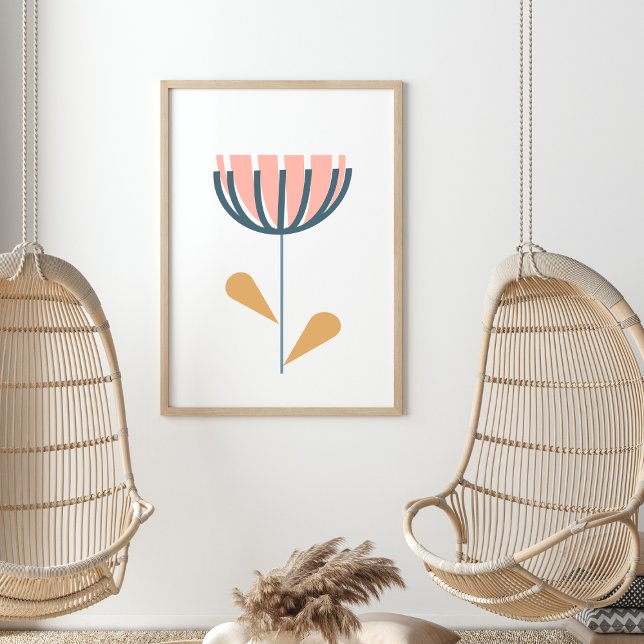 Poster Style folklorique scandinave Simple Flower Blush N (Créateur téléchargé)