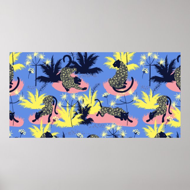 Poster Style géométrique motif tigre et léopard (Devant)