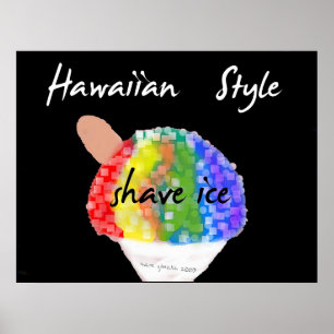 Poster Style hawaïen Shave Ice Art Imprimer