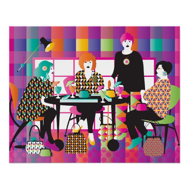 Poster style Mah Jongg Memphis (Devant)