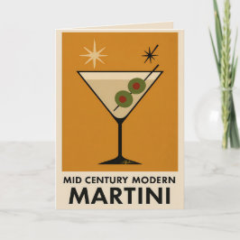Poster Style Mid Century Modern Martini Karte