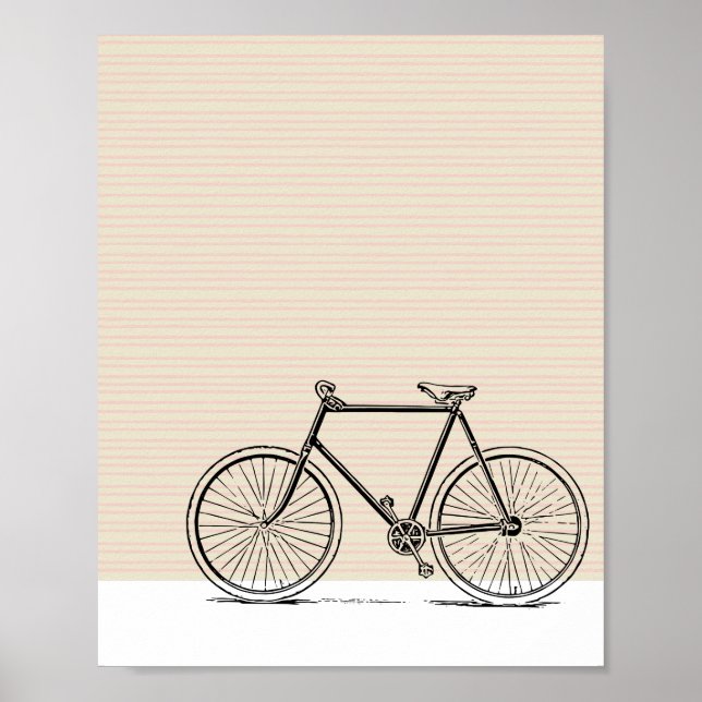Poster Style moderne Vélo Ligne Art Dessin (Devant)