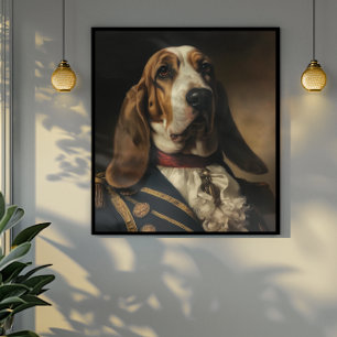 Poster Style Napoléon Basset Hound