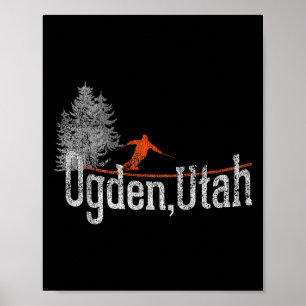 Poster Style Ogden Utah ski Vintage des années 1980
