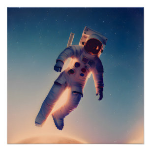 Poster style polaroïde-astronautique-aventure