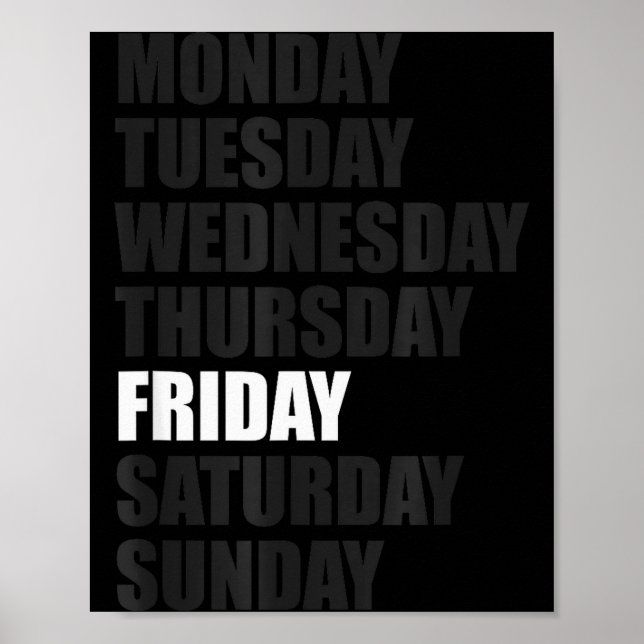 Poster Style quotidien_ C´est vendredi Jour de la semaine (Devant)