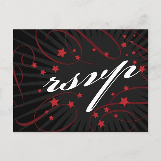 Poster Style Red & Black DIY UAWG Postcard Einladungspostkarte (Vorderseite)