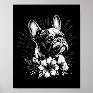 Poster Style Tatouage Amoureux des chiens rétro français