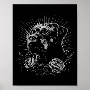 Poster Style tatouage Lover Rottweiler Retro Chien