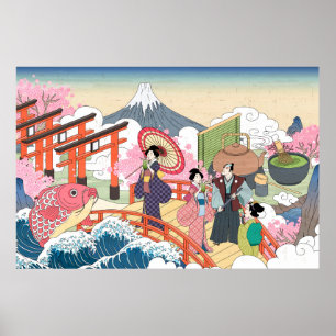 Poster Style Ukiyo-e japonais