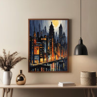 Style urbain moderne - City Skyline à Dusk Art