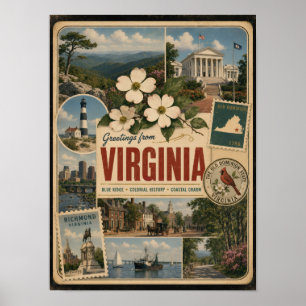 Poster Style Vintage Authentique de Virginie