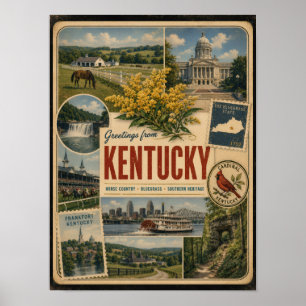 Poster Style Vintage Authentique du Kentucky