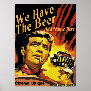 Poster Style vintage Fake Cinema, modifier le texte