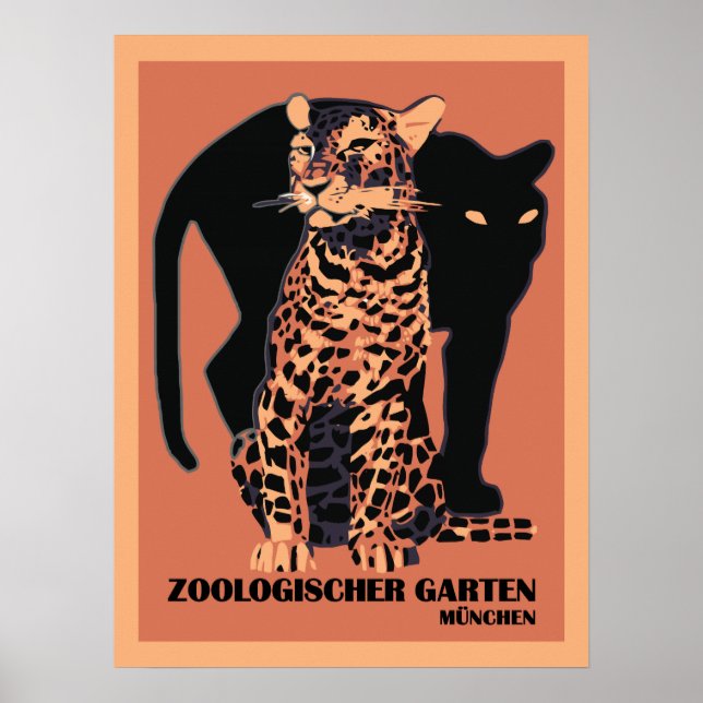 Poster Style vintage Munich Zoo (Devant)