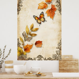 Poster style vintage représentant l'automne
