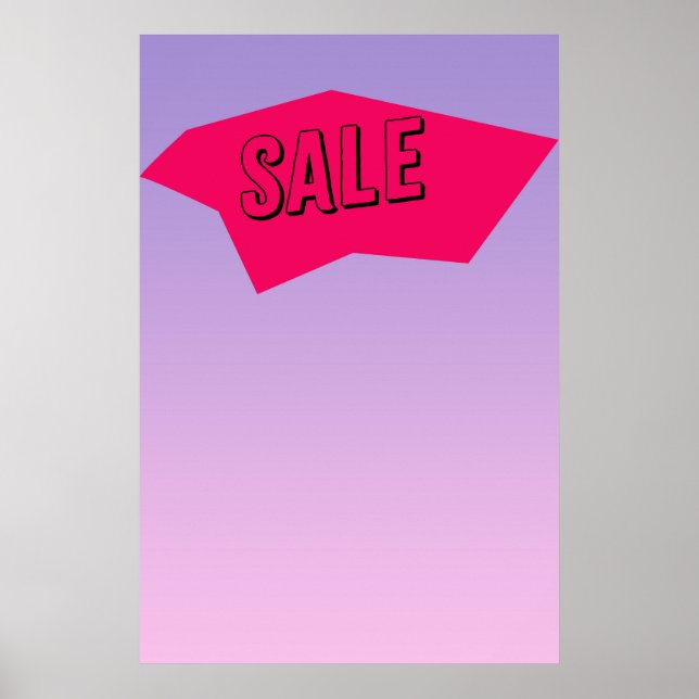 Poster Style Zine tendance Vente Signe papier coupé (Devant)