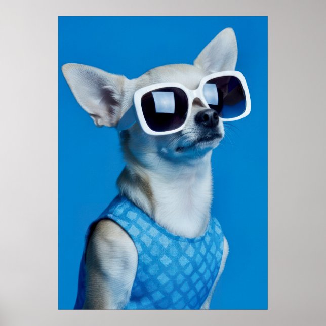 Poster Stylish Chihuahua in Sunglasses (Devant)
