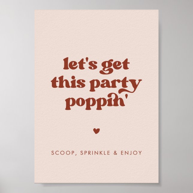 Poster Stylish rétro rose Faisons un poppin de cette fête (Devant)
